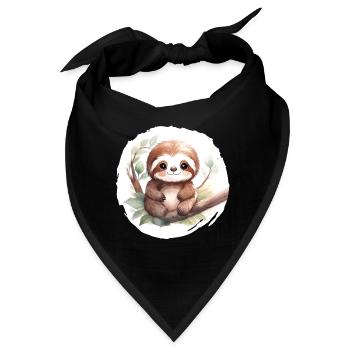 Faultier Aquarell - Bandana - Schwarz - Vorne