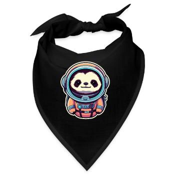 Faultier Astronaut Illustration - Bandana - Schwarz - Vorne