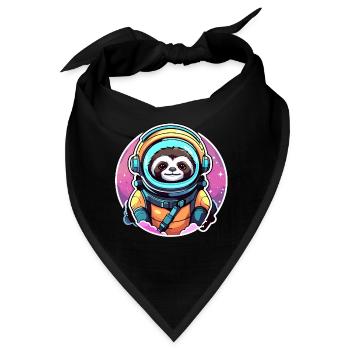 Faultier Astronaut Illustration - Bandana - Schwarz - Vorne