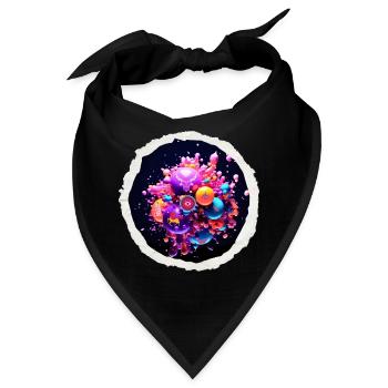 Kosmische funky Blasen - Bandana - Schwarz - Vorne