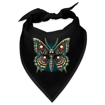 Schauriger Schmetterling mit Totenkopf - Bandana - Schwarz - Vorne