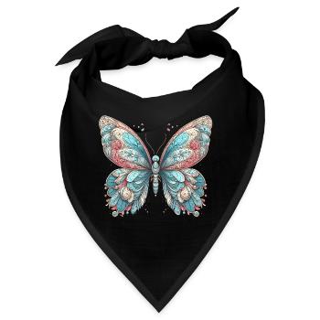 Schauriger Schmetterling mit Totenkopf - Bandana - Schwarz - Vorne