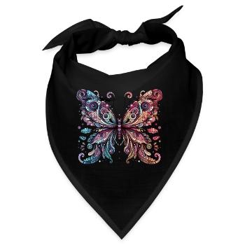 Schauriger Schmetterling mit Totenkopf - Bandana - Schwarz - Vorne