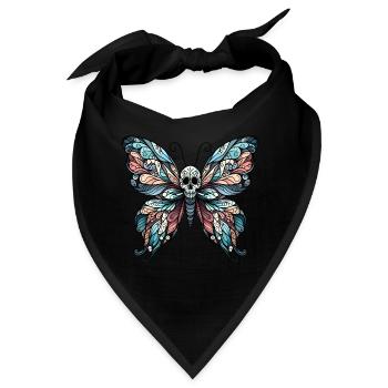 Düsterer Schmetterling mit Totenkopf - Bandana - Schwarz - Vorne
