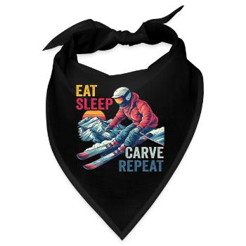 Eat Sleep Carve Repeat - Skifahrer Ski Design - Bandana - Schwarz - Vorne