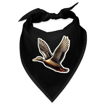 Ente im Flug – Detailzeichnung - Bandana - Schwarz - Vorne