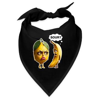 Zitrone vs Banane: Streit im Obstkorb - Bandana - Schwarz - Vorne