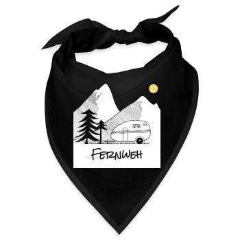 Fernweh - mit dem Wohnwagen in die Berge - Bandana - Schwarz - Vorne