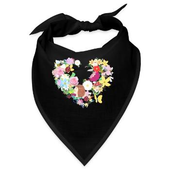Blumenherz, Igel, Bienen, Natur, Blumen - Bandana - Schwarz - Vorne