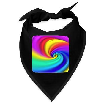Regenbogenwirbel Farbenspiel - Bandana - Schwarz - Vorne