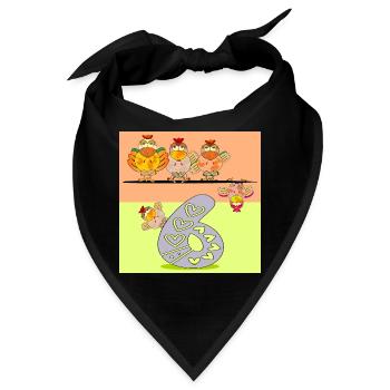 6. Geburtstag - Sechsjähriger - Hühnerstall - Bandana - Schwarz - Vorne