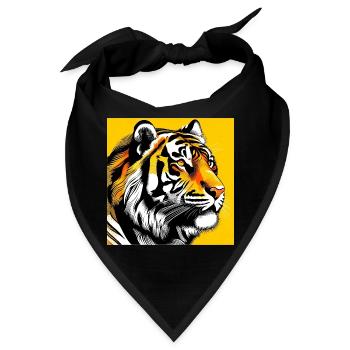 Tiger Pop Art - Bandana - Schwarz - Vorne