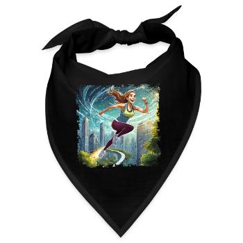 Sportliche Frau | running women - Bandana - Schwarz - Vorne
