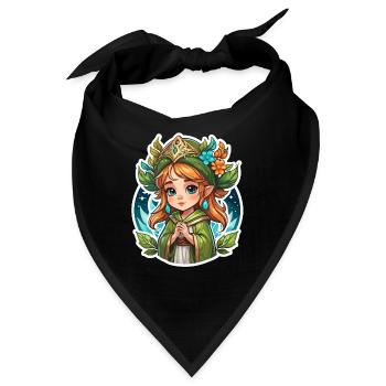 Druide Niedlich Illustration - Bandana - Schwarz - Vorne