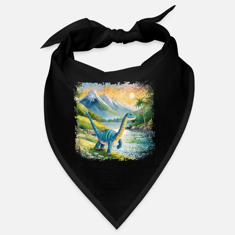 Niedlicher junger Thesaurus Kinderbuchstil Aquarel Bandana