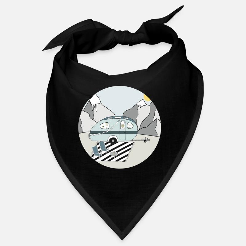 Camping in the mountains with caravan Bandana