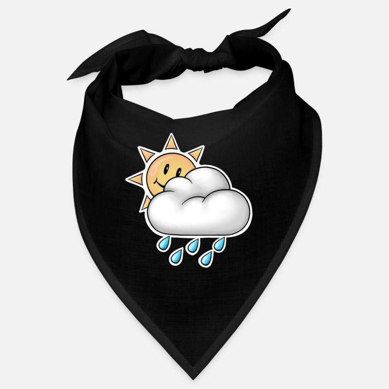 Soleil joyeux avec pluie de nuages Bandana