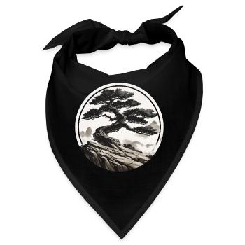 Asiatische Landschaft - Bandana - Schwarz - Vorne