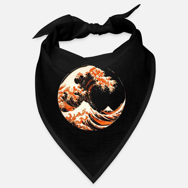 Stylized Hokusai Wave Bandana