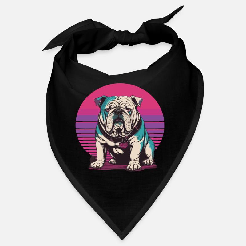 Illustration de bouledogue rétro Bandana