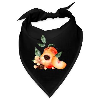 Pfirsichhälfte,Pfirsiche,Pfirsich,-blüten und keil - Bandana - Schwarz - Vorne