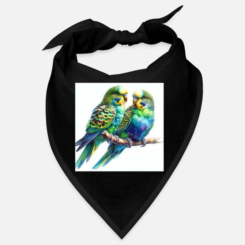 Perruches aquarelle Bandana