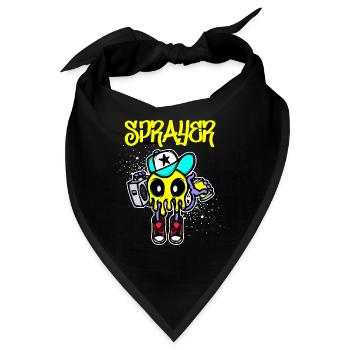 Spraydose Street Art Graffiti Sprayer Illustration - Bandana - Schwarz - Vorne