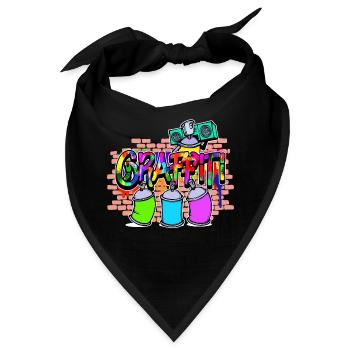 Strassenkunst Wildstyle Kunst Graffiti Sprayer - Bandana - Schwarz - Vorne