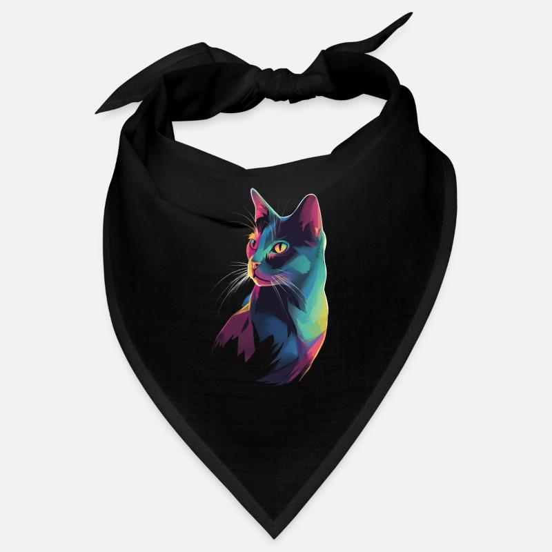 Stylized Cat Illustration Bandana