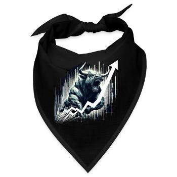 Stier Bulle Aktien Geometrie Wallstreet Geschenk - Bandana - Schwarz - Vorne