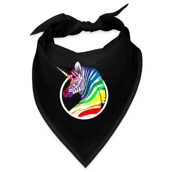 Regenbogen Einhorn Zebra - Bandana - Schwarz - Vorne