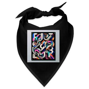 Experimentelle Typografie - Bandana - Schwarz - Vorne