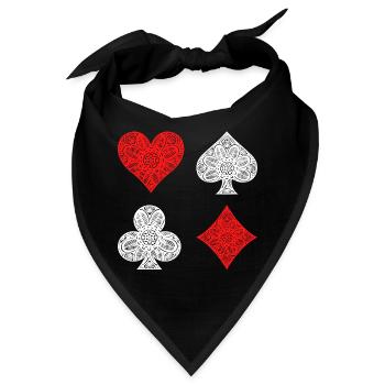Glücksspiel Roulette Lotterie Poker Zocken Casino - Bandana - Schwarz - Vorne