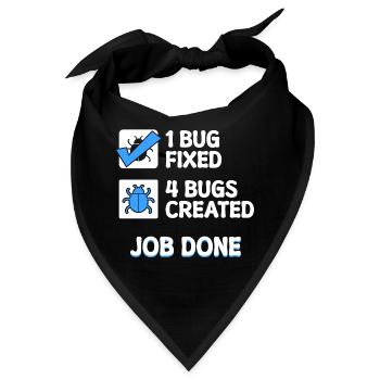 Bugfixing Developer Bugs Code Statement Informatik - Bandana - Schwarz - Vorne
