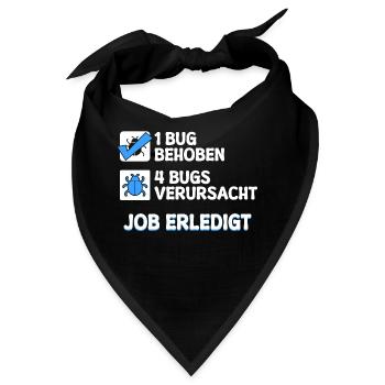Developer Coden Skripting Bugs Debug Bugfixing - Bandana - Schwarz - Vorne
