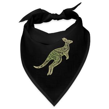 Känguru Aborigine Motive, Stamm - Bandana - Schwarz - Vorne