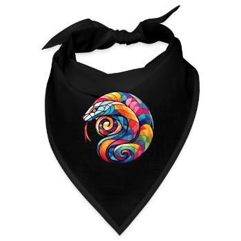 Farbenreiche Spirale Schlange - Bandana - Schwarz - Vorne