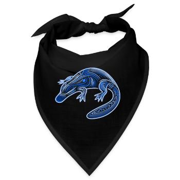 Schnabeltier, Aborigine-Motive, Stammesblau, - Bandana - Schwarz - Vorne