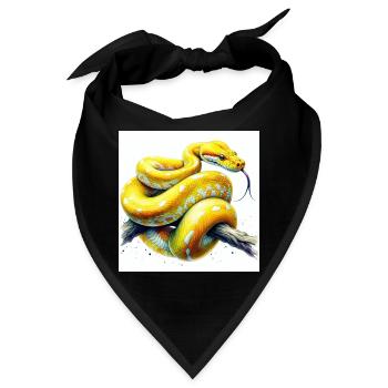 Gelbe Python - Bandana - Schwarz - Vorne