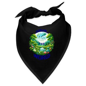 Save the World (Ein Aufruf zur Erhaltung)Blau - Bandana - Schwarz - Vorne