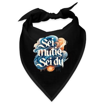 Sei mutig sei du Gross - Bandana - Schwarz - Vorne