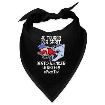 Tanken Benzin Diesel Statement Zapfsäule Strom - Bandana - Schwarz - Vorne