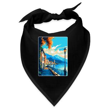 Locarno Schweiz Vintage Reiseplakat Souvenir - Bandana - Schwarz - Vorne