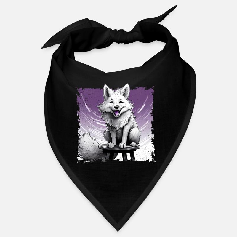 Fox comic, laughing, sitting on stool | Poster Bandana