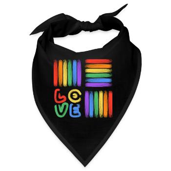 Regenbogen-Liebe Pinselkunst - Bandana - Schwarz - Vorne
