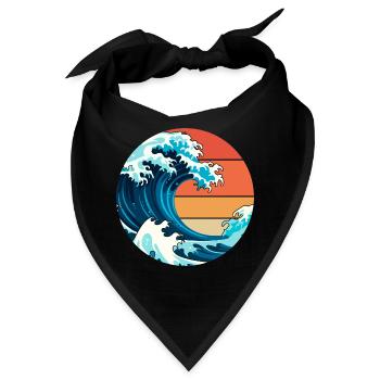 Japanische Welle - Bandana - Schwarz - Vorne
