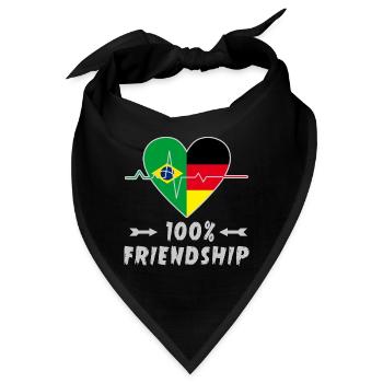 Brasilien und Deutschland 100% Freundschaft - Bandana - Schwarz - Vorne