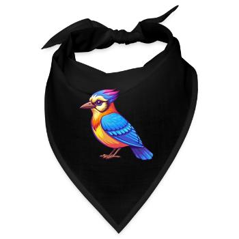 Blue Jay Bunte Kawaii Cartoon Figur Clipart - Bandana - Schwarz - Vorne