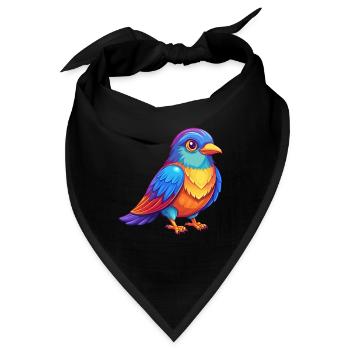 Kuckuck Bunte Kawaii Cartoon Figur Clipart - Bandana - Schwarz - Vorne