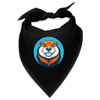 Gopher Niedliche Kawaii Cartoon Clipart Tier Haustier Logo - Bandana - Schwarz - Vorne